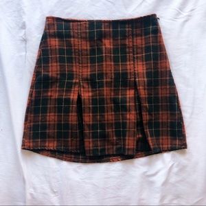 Red Vintage Style Plaid Skirt